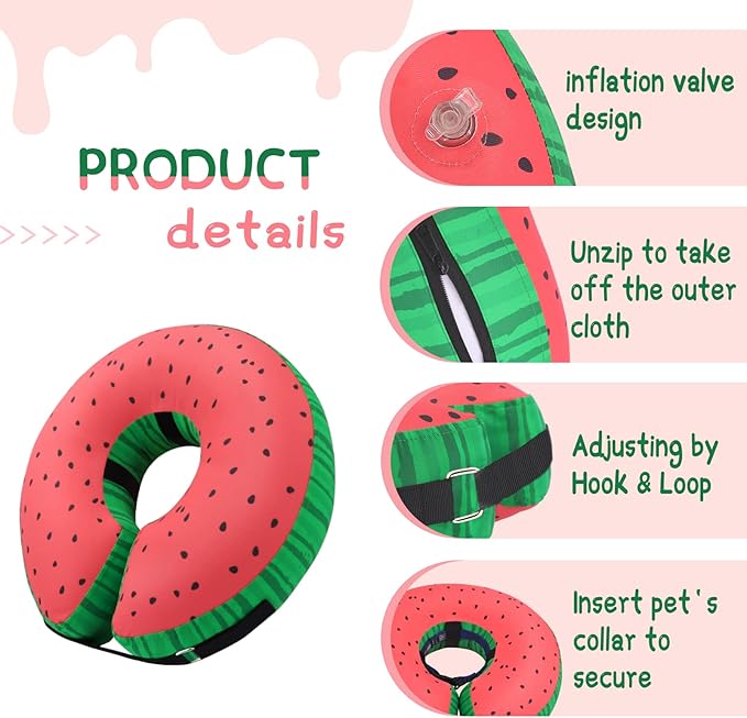 Supet Inflatable Dog Cone Collar for Large Medium Small Dogs, Soft Cone Collar for Dogs Cats, E Collar Pet Neck Donut Dog Cone Alternative After Surgery