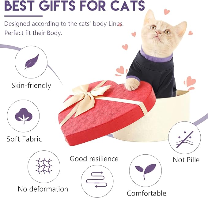 Sticky Cat Clothes Stretchy, Sphynx Hairless Sweater & Pajamas for Cats only, Soft Cat Onesie for Cats After Surgery Female Male & Hair Loss Prevention, Black XL