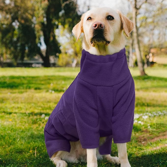 ROZKITCH Purple Dog Coat Pajamas, Pet Windproof Warm Cold Weather Jacket Vest Cozy Jumpsuit Apparel Outfit Clothes for Small Medium Large Dog Walking Sleep Purple 3XL