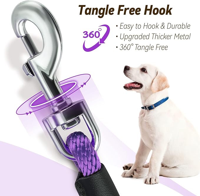 lynxking Check Cord Dog Leash Long Lead Training Tracking Line Comfortable Handle Heavy Duty Puppy Rope 10ft 15ft 30ft 50ft for Small Medium Large Dog