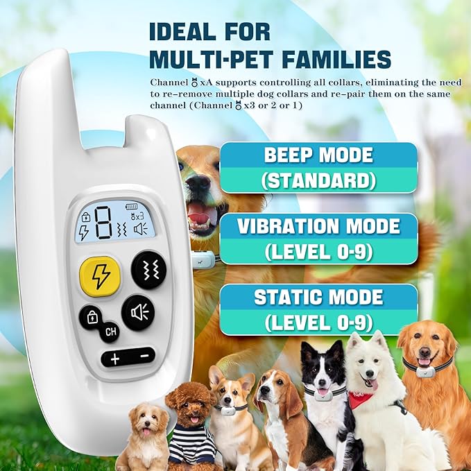 Dog Shock Collar with Remote - [2025 Newly Upgraded] Dog Training Collar for Small Medium Large Dogs, Rechargeable E Collars for Dogs Training, Waterproof Electric Collar with Shock-Lock