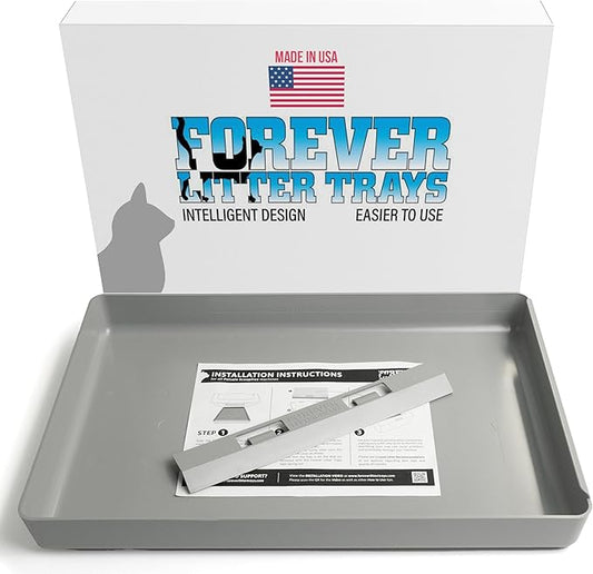 Forever Litter Tray, Petsafe Scoopfree Compatible Reusable Cat Litter Tray, Made in USA. Durable 100% Recycled ABS Won’t Stain, Scratch or Hold Odors. Easier Clean Design with Improved Clip-on Flap