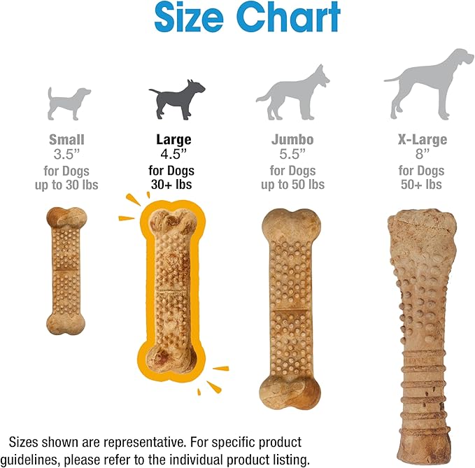 Nylabone Nubz Natural Dog Chew Treats for Large Dogs, Long Lasting Dog Bones Made in USA, Chicken Flavor Breath Freshener Dental Chews, For Dogs Up to 50 lbs. (18 Count)
