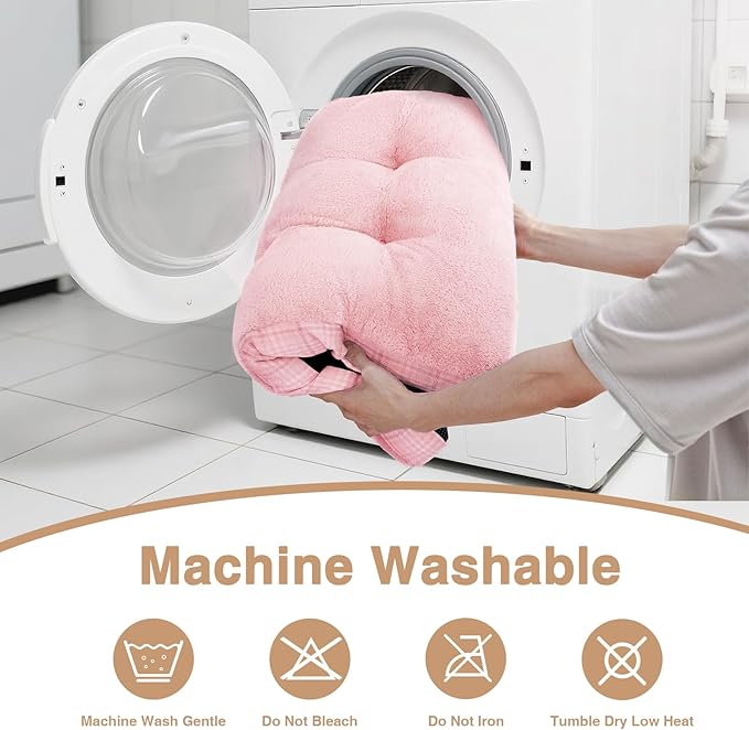 MIHIKK Washable XL Dog Bed for Extra Large Dogs with Anti-Slip Bottom, Premium Foam Pet Pad for Crate for Large Medium Small Sized Puppies, 41" x 27" Pink