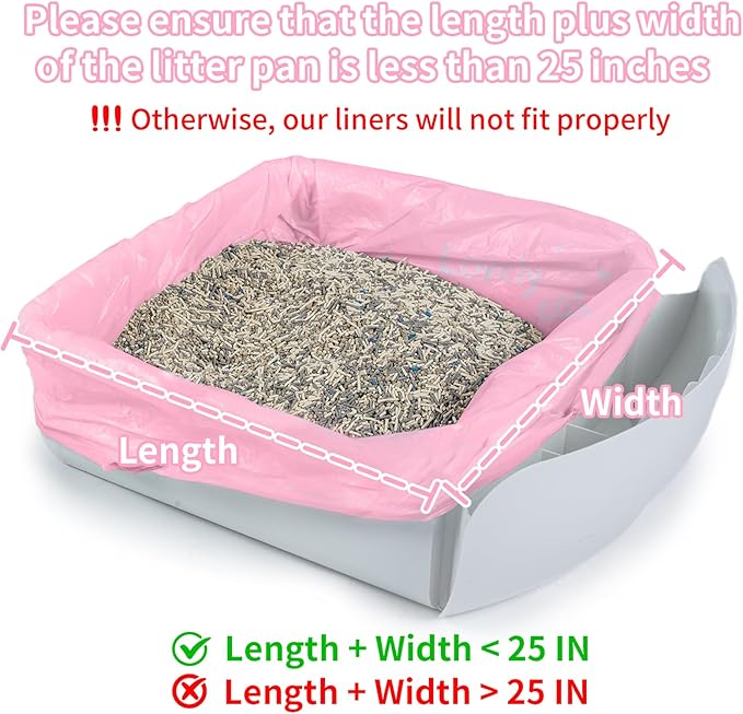 ANWA 40 Count Cat Litter Box Liners for Automatic Cat Litter Box and Litter Box Robot 4/3, Heavy-Duty, Extra Thick, Pink