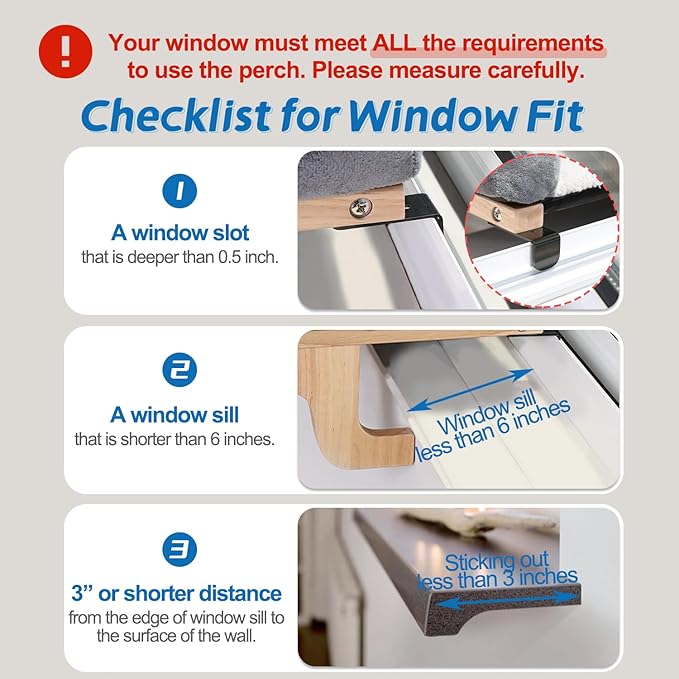 Zakkart Easy Seat Cat Perch for Window Sill - Hammock Design w/Premium Wood & Robust Metal Frame - Cat Window Seat for Large Cats and Kittens (Dark Stained Wood w/Gray Bed, Medium (23''W x 14''D))