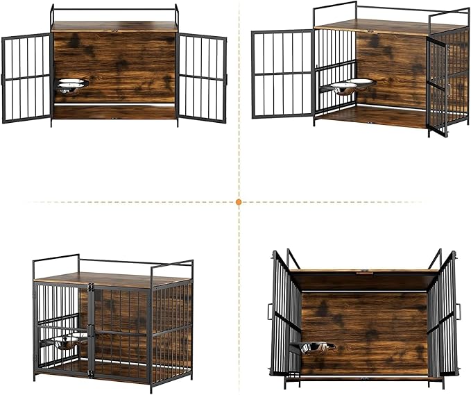 Heavy Duty Dog Crate Furniture for Large Dogs, Indoor Kennel Style Crate, Super Sturdy 41" Dog Cage Furniture for Home Use, Perfect for Living Room, Bedroom