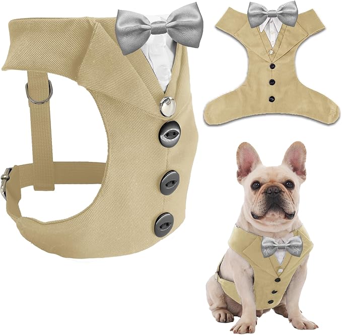 AVERYDAY Dog Tuxedo for Wedding Outfit, Dog Suit and Tie Costumes for Birthday, Halloween, Cosplay, Christmas Party, Pet Formal Wear with Bowtie, Tux for Medium Large Dogs, Bulldog, Labrador, Husky