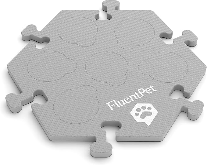 FluentPet HexTile - Light Gray | Talking Dog and Cat Button Mat | Can Hold Up to 6 Buttons | Soft, Durable, and Non-Slip | Gift for Pet Lovers | Buttons Sold Separately
