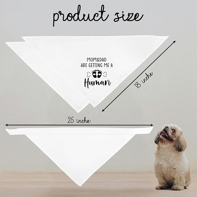 2 Pack Mom&Dad are Getting me a Human Dog Pregnancy Announcement Bandana Pet Accessories for Dog Lovers Gender Reveal Photo Prop Pet Scarf Coming Soon Baby Announcement