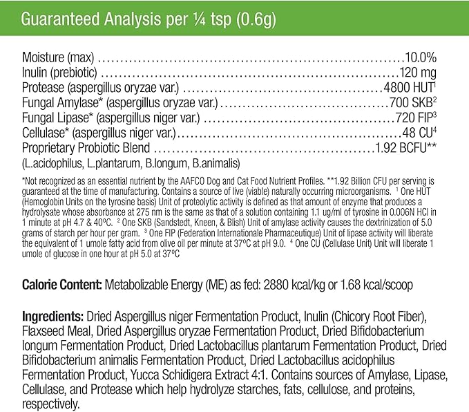 Only Natural Pet Complete Gut Health Complex - Probiotics & Digestive Enzyme Supplement for Dogs & Cats - Promotes Healthy Digestion, Immune System, Nutrient Absorption -3.5oz Powder (Pack of 2)