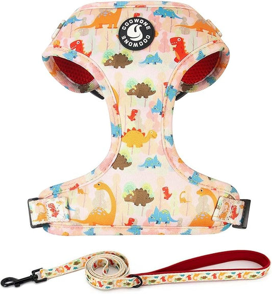 Dog Harness and Leash Set, Adjustable Dog Harness, Dog Leash, No Pull No Choke Puppy Harnesses for Walking Training for Small Medium Pet