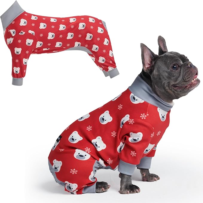 Spark Paws Dog Christmas Pajama, Dog Recovery Suit Male, Onesie, Ultra-Soft and 4-Way Stretch, for Small Medium and Large Breeds - Polar Bear - XL