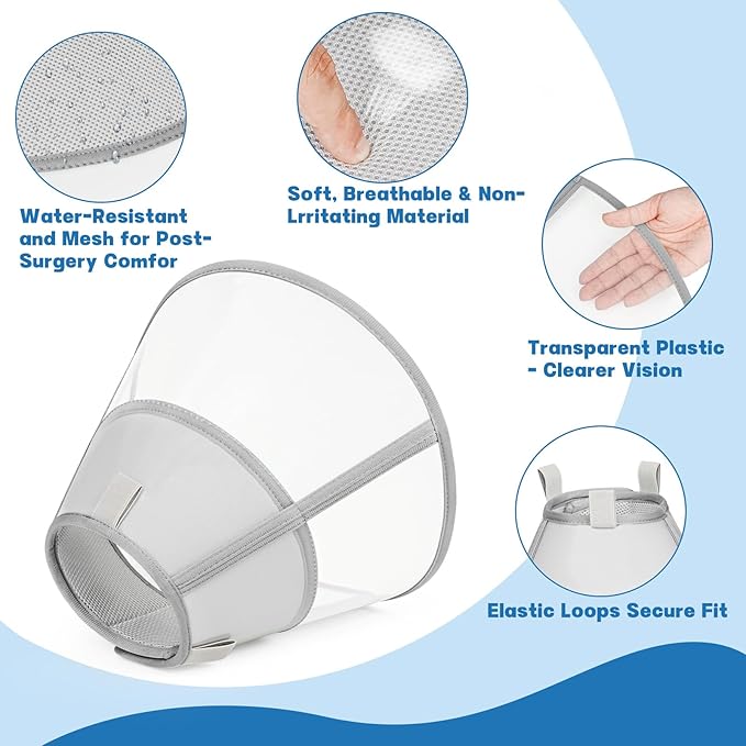 Soft Dog Cone Collar to Stop Licking, Comfortable Cones for Dogs After Surgery, Adjustabl Dog Recovery Collar for Large Medium Small Dogs