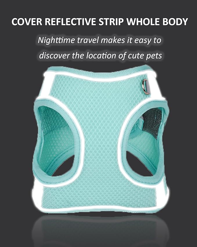 Solmoony No Pull Dog Harness - Step in Mesh Harness for Small & Medium Dogs, Pink (M)