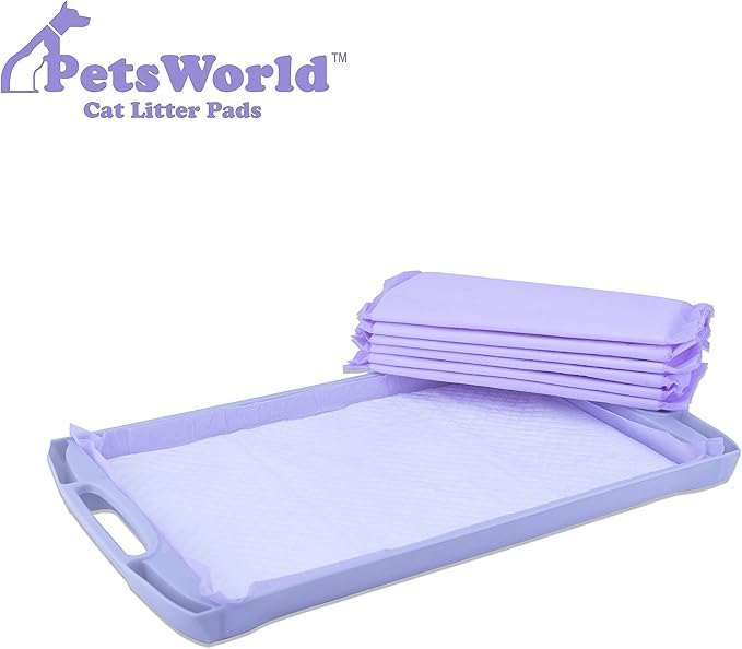 PETSWORLD Fresh Scented Cat Pads Refills for Tidy Cats Breeze Litter System 50 Pads for Cat Litter Box