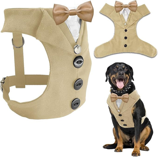 AVERYDAY Dog Tuxedo for Wedding Outfit, Dog Suit and Tie Costumes for Birthday, Halloween, Cosplay, Christmas Party, Pet Formal Wear with Bowtie, Tux for Medium Large Dogs, Bulldog, Labrador, Husky