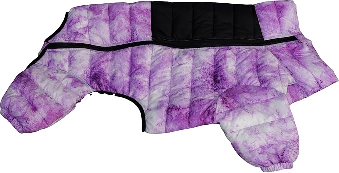 lovelonglong Dog Coat Dog Warm Jacket, 4 Legs Covered Waterproof Windproof Reflective Warm Dog Vest, Zippered Adjustable Outdoor Dog Snow Jacket for Small Medium Large Dogs micai-Purple S