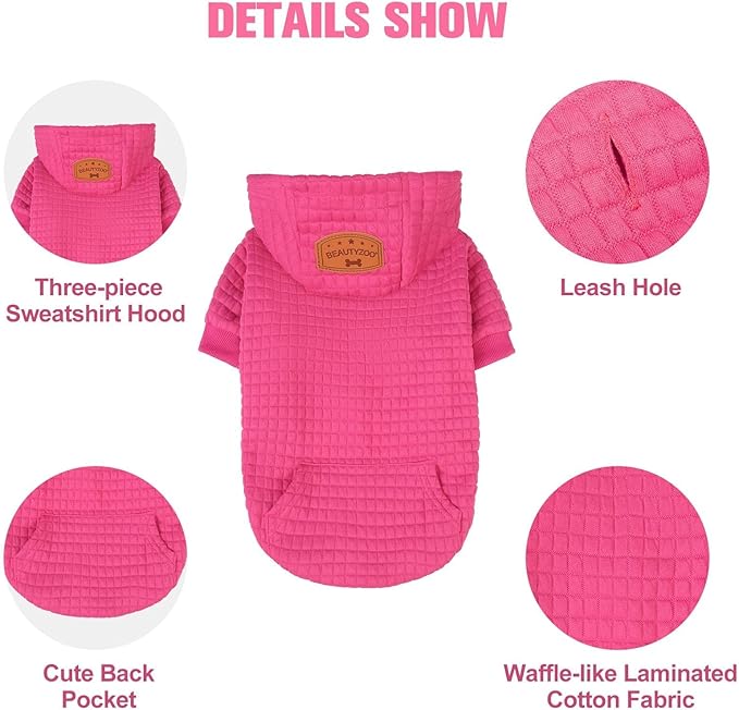 BEAUTYZOO Dog Hoodie for Small Medium Large Dogs, Winter Fall Warm Dog Clothes for Puppy S M Sized Dogs Girl Boy, Dog Sweater Shirt Hoodies with Pocket Bulldog Pitbull Cat Clothing Coat