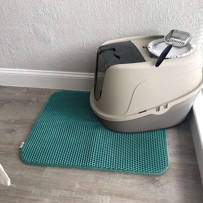 WePet Cat Litter Mat, Kitty Litter Trapping Mat, Honeycomb Double Layer Mats, No Phthalate, Urine Waterproof, Easy Clean, Scatter Control, Catcher Litter Tray Box Rug Carpet