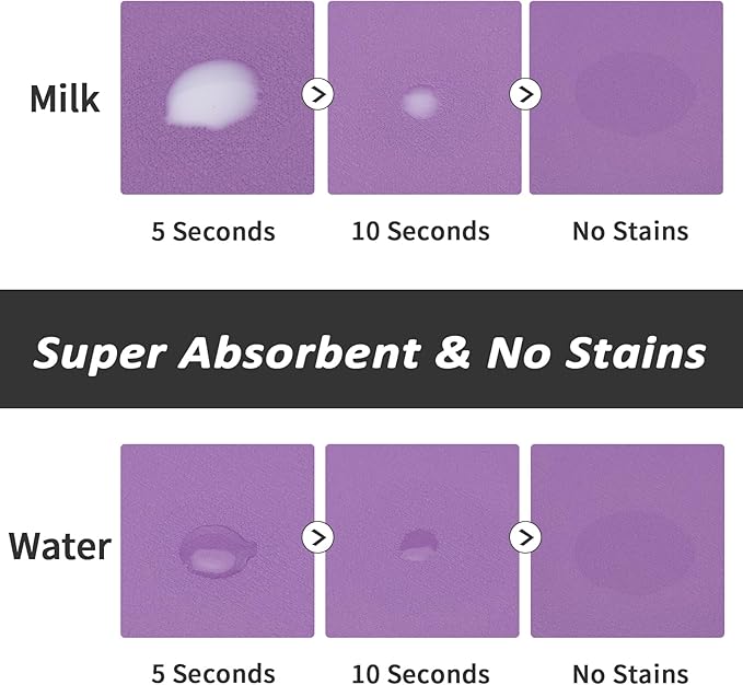 Pet Feeding Mat - Absorbent Dog Mat for Food and Water, No Stains Cat Bowl Mat, Easy to Clean Pet Placemats, Quick Dry Dog Water Dispenser Mat for Messy Drinkers | Paw Purple 24"x36"