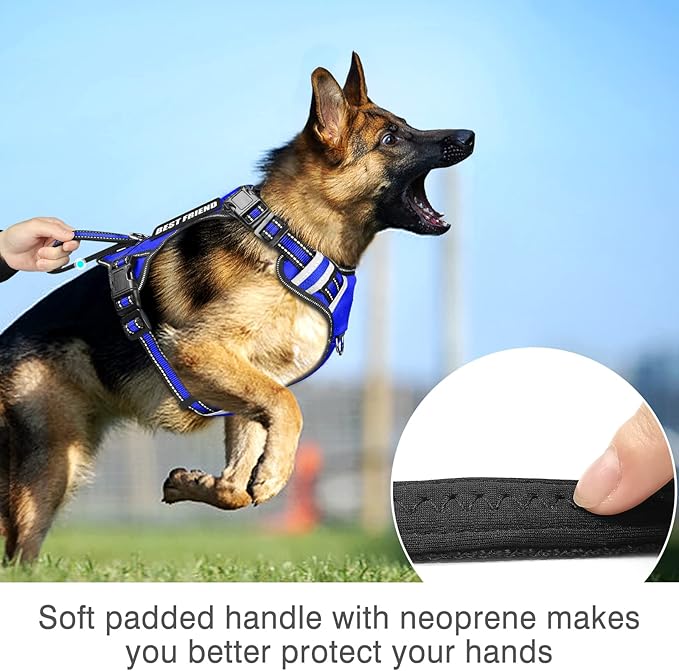 WINSEE Service Dog Vest No Pull Dog Harness with 7 Dog Patches, Reflective Pet Harness with Durable Soft Padded Handle for Training Small, Medium, Large, and Extra-Large Dogs