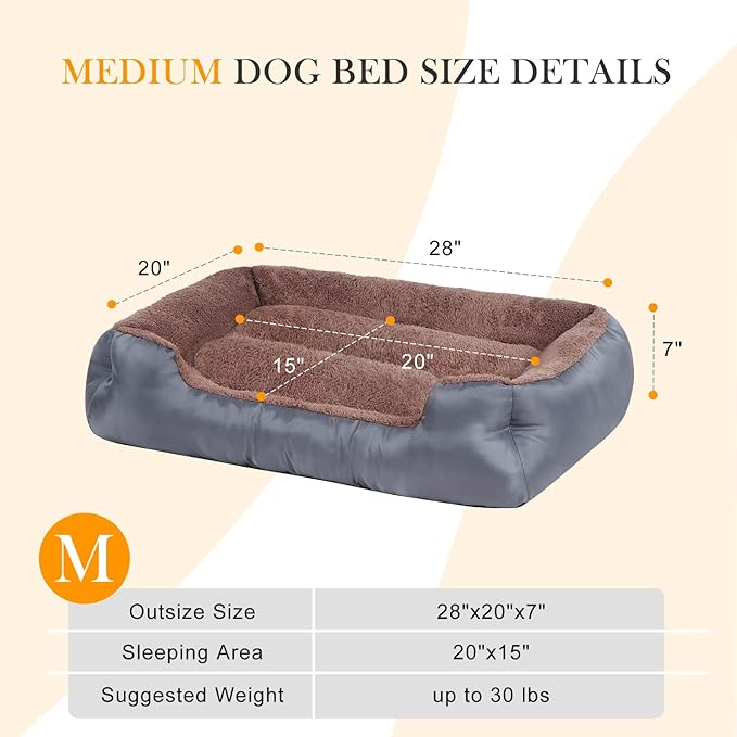 Small Dog Bed, Soft Breathable Dog Bed Machine Washable, Pet Bed with Anti-Slip Bottom