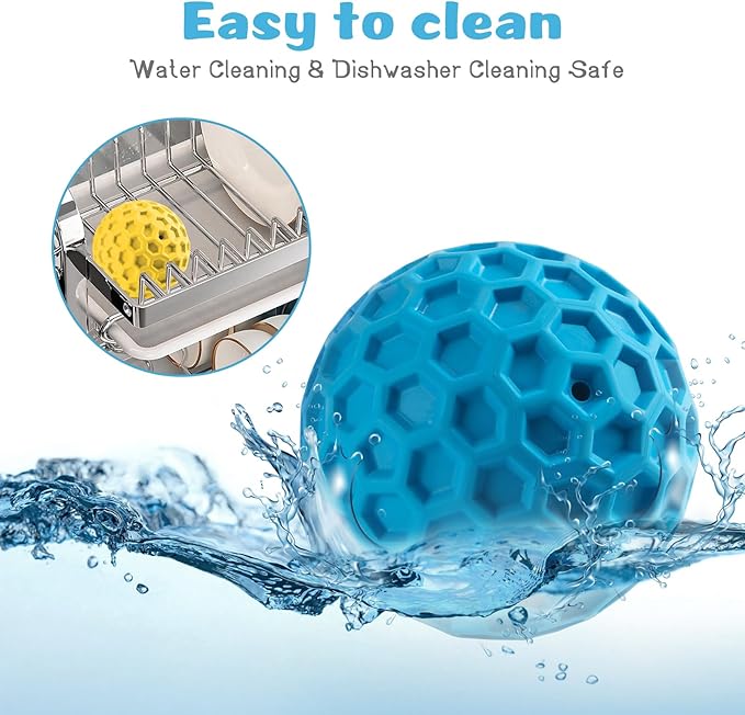 HIPPIH Indestructible Squeaky Dog Toys, Interactive Dog Balls 2 Pack, Dog Chew Toys for Aggressive Chewers, Natural Rubber Puppy Toys for Large/Medium Dogs, Tough Puppy Teething Toys, Relieve Anxiety