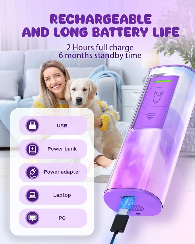 Dog Bark Deterrent Devices with 23FT Range – Ultrasonic Bark Control for Small Medium Large Dogs, Safe & Effective Portable Anti Barking Device for Women Indoor Outdoor Use