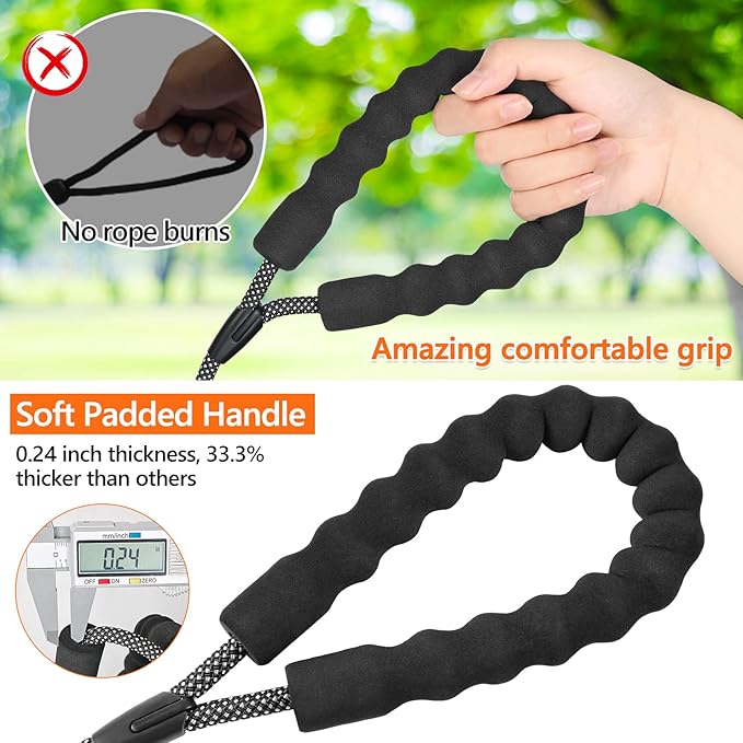 NTR 15FT Heavy Duty Dog Leash, Long Leash with Swivel Lockable Hook,Reflective Threads and Comfortable Handle,Dog Lead for Walking,Hunting,Camping for Medium and Large Dogs