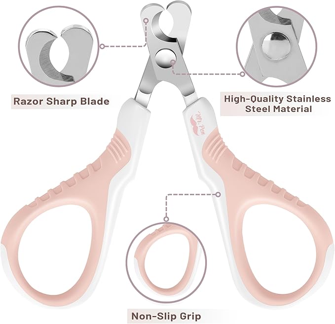 Mr. Pen Cat Nail Trimmer - Pink Cat Claw Clipper for Kittens & Small Dogs