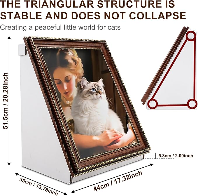 Texsens 3-in-1 Cat Scratcher Art Frame - Interactive Cat Bed & Scratching Pad with Painting Background - Eco-Friendly Decor & Furniture for Cats & Kittens