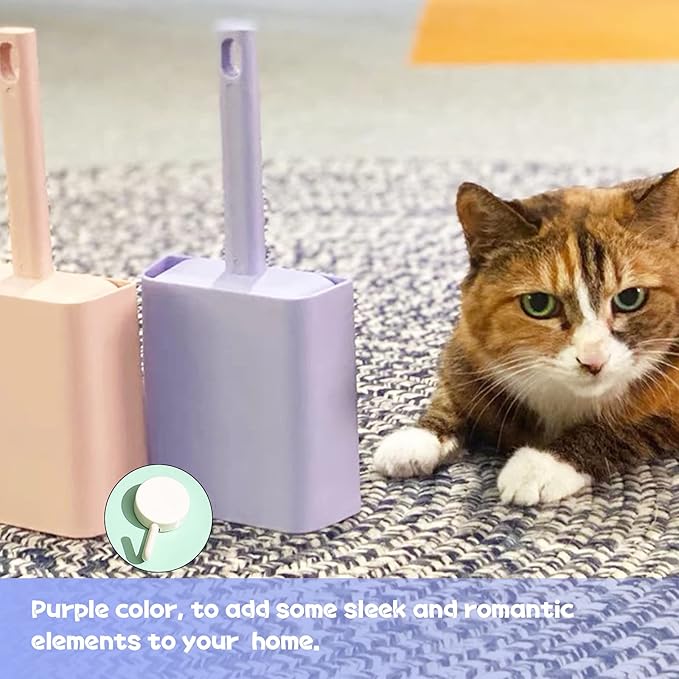 Kitty Litter Scoop, Cat Litter Scooper with Caddy, with Holder to Store cat Pooper Scooper After use, Sturdy ABS Material, Romantic and Cute Purple.…