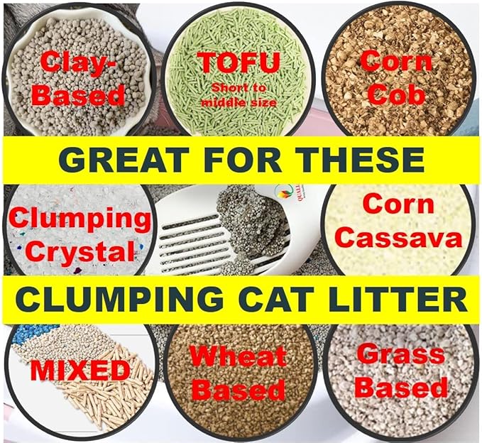 Cat Kitty Litter Box Poop Pooper Scoop Scooper for Cat Litter Box with Holder Large Light Fast Comfortable Sturdy Durable 1+2+1pcs White