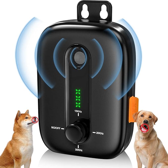 Anti Barking Device for Dogs, Rechargeable Ultrasonic Dog Barking Control Devices with 3 Modes, 33 FT Barking Silencer Sonic Barking Deterrent Indoor/Outdoor Safe for Dog & People B