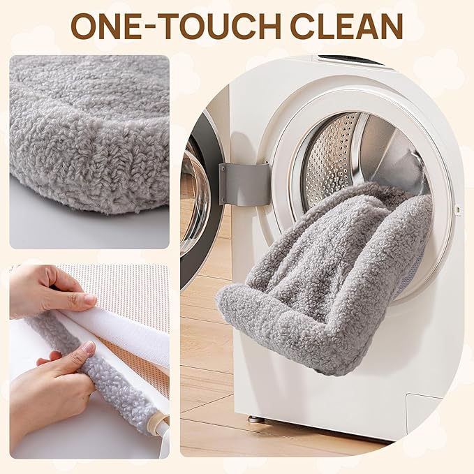 Mewoo 2PC Cat Window Perch, Cordless Window Hammock with Steel Frame and Removable Soft Cover, Embeded Cat Seat with 4 Strong Suction Cups (Grey Cushion Bed, 2 Pack)