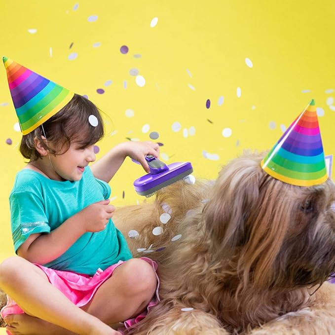 Hertzko Self Cleaning Slicker Brush for Pets, Dog & Cat Brush, Dog Brush for Shedding, Cat & Dog Grooming, Grooming Brushes for Long Short Haired Dogs Cats, Deshedding Brush, Rake, Comb