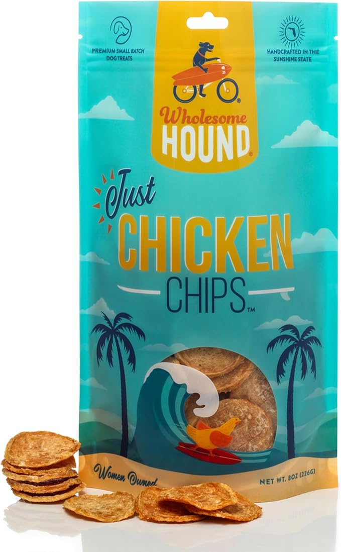 Just Chicken Chips | Premium Single Ingredient & Healthy Dog Treats | All Natural | Training Treats for Small to Large Dogs | Made in USA - 8oz