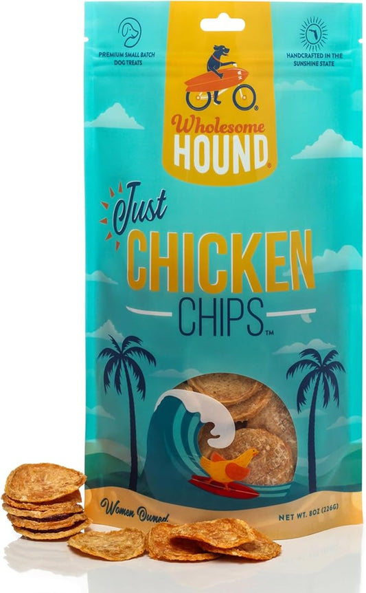 Just Chicken Chips | Premium Single Ingredient & Healthy Dog Treats | All Natural | Training Treats for Small to Large Dogs | Made in USA - 8oz