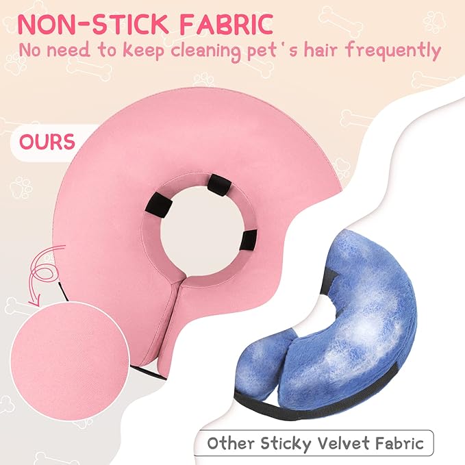 Supet Inflatable Dog Cone Collar Alternative After Surgery, Dog Neck Donut Collar Recovery E Collar for Neuter, Soft Pet Cone for Small Medium Large Dogs