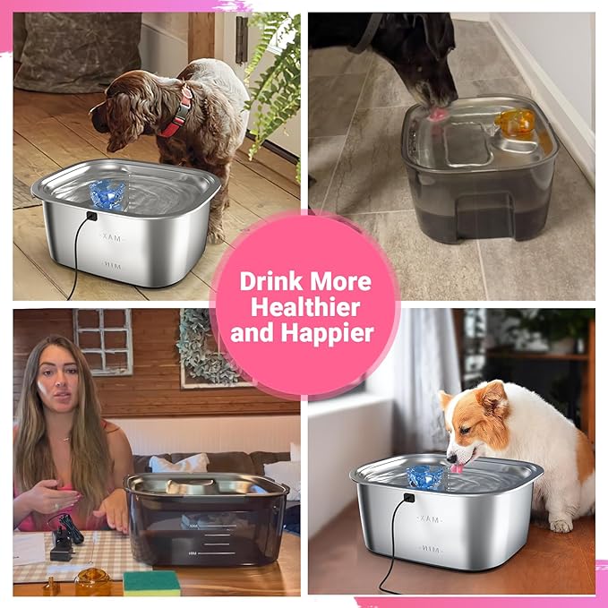 Replacement Filters for PETDOTT Dog Fountain, Water Filter, For Stainless Steel Pet Fountain for Large Dogs- Vertical Filtration for D2223,D2322,D2340,D2341 Lasts Two Months