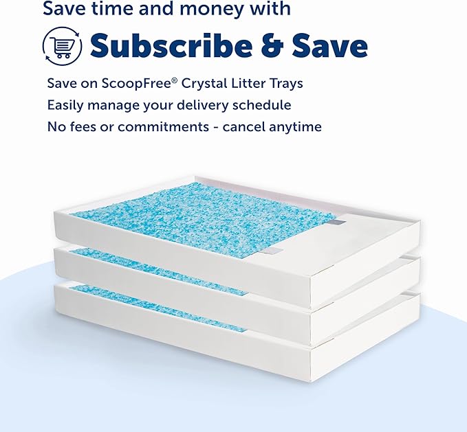 PetSafe Legacy ScoopFree Crystal Pro Self-Cleaning Automatic Litter Box - Uncovered Motion-Sensing Cat Box with Integrated Health Counter - Includes 1 Disposable Crystal Litter Tray