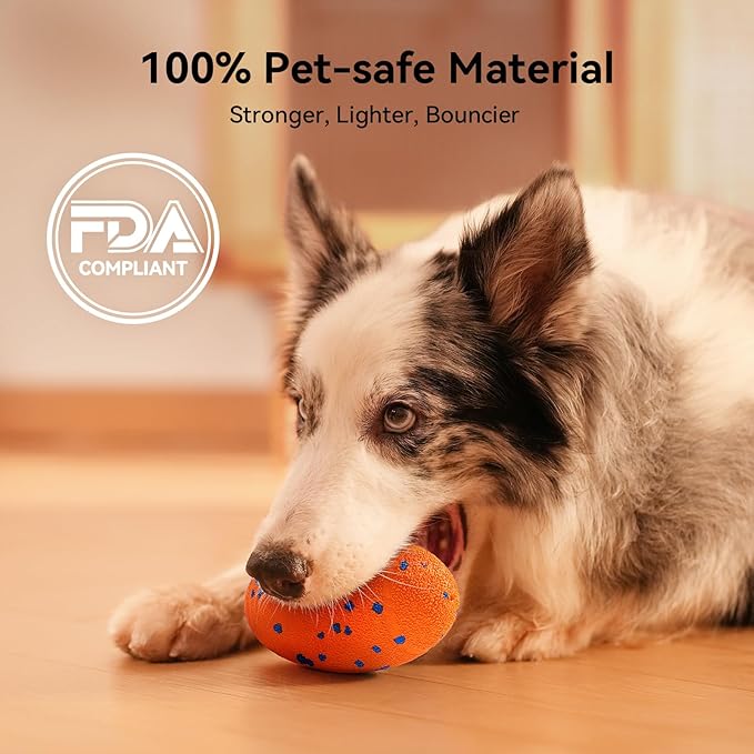 Cheerble Smart Interactive Dog Toy, Wicked Rugby, Squeaky Dog Toy Football, Automatic Moving, Bouncing, and Rotating, E-TPU Material, Bouncing Fetch Toy for Indoor/Outdoor Use and Small to Large Dogs