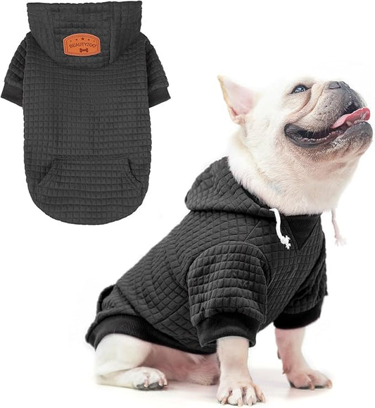 BEAUTYZOO Dog Hoodie for Small Medium Large Dogs, Winter Fall Warm Dog Clothes for Puppy S M Sized Dogs Girl Boy, Dog Sweater Shirt Hoodies with Pocket Bulldog Pitbull Cat Clothing Coat