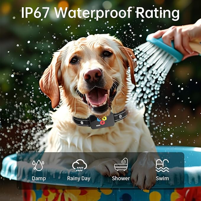 Dog Shock Collar with Remote Control Smart Dog Training Collar with 4 Training Modes for Small Medium Large Dogs(5-120lbs),Rechargeable IP67 Waterproof e Collar for All Breeds