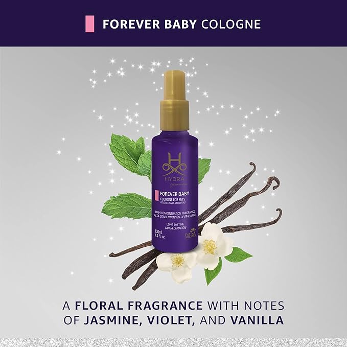 Hydra Forever Baby Pet Cologne, Finishing Cologne for Dogs and Cats, Grooming Spray, 4.4 Ounces