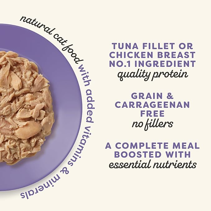 Applaws Vitality Wet Cat Food in Broth, Natural Cat Food with Added Vitamins & Minerals, Grain-Free, Carrageenan Free, Variety Selection in Broth (24 Count, 2.47 oz Cans)