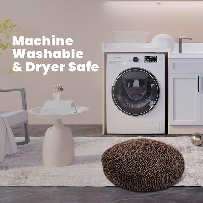 Muddy Mat® Cloud K-9 Bed for Dogs & Cats, Soft & Relaxing Donut Dog Bed, Chenille Material, Removable Cover, Washable & Dryer Safe–Brown Small(25'x25')