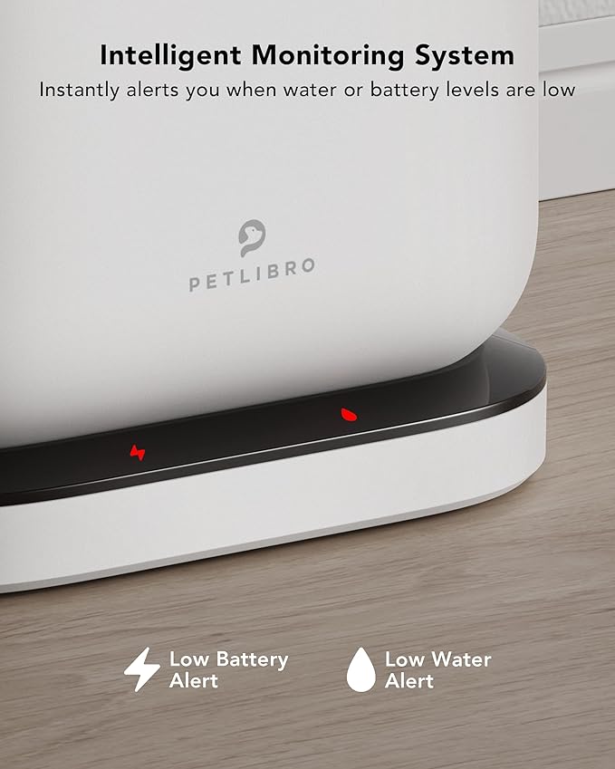 Bundle of PETLIBRO Cat Water Fountain + 8 Packs Genuine Replacement Filters 4 Months Set, Cordless Pet Water Fountain Battery Operated, Cat Fountain with Stainless Steel Tray, Easy to Clean BPA-Free