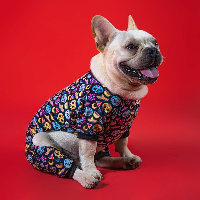 CuteBone Small Dogs Outfit Soft Puppy Onesies Pjs Halloween Dog Pajamas Pet Coat Cat Apparel Comfy Doggie Jumpsuit Bodysuit for All Seasons P73XL